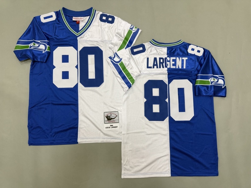 Men 2025 Seattle Seahawks 80 Largent white blue Throwback Limited NFL Jersey style 001